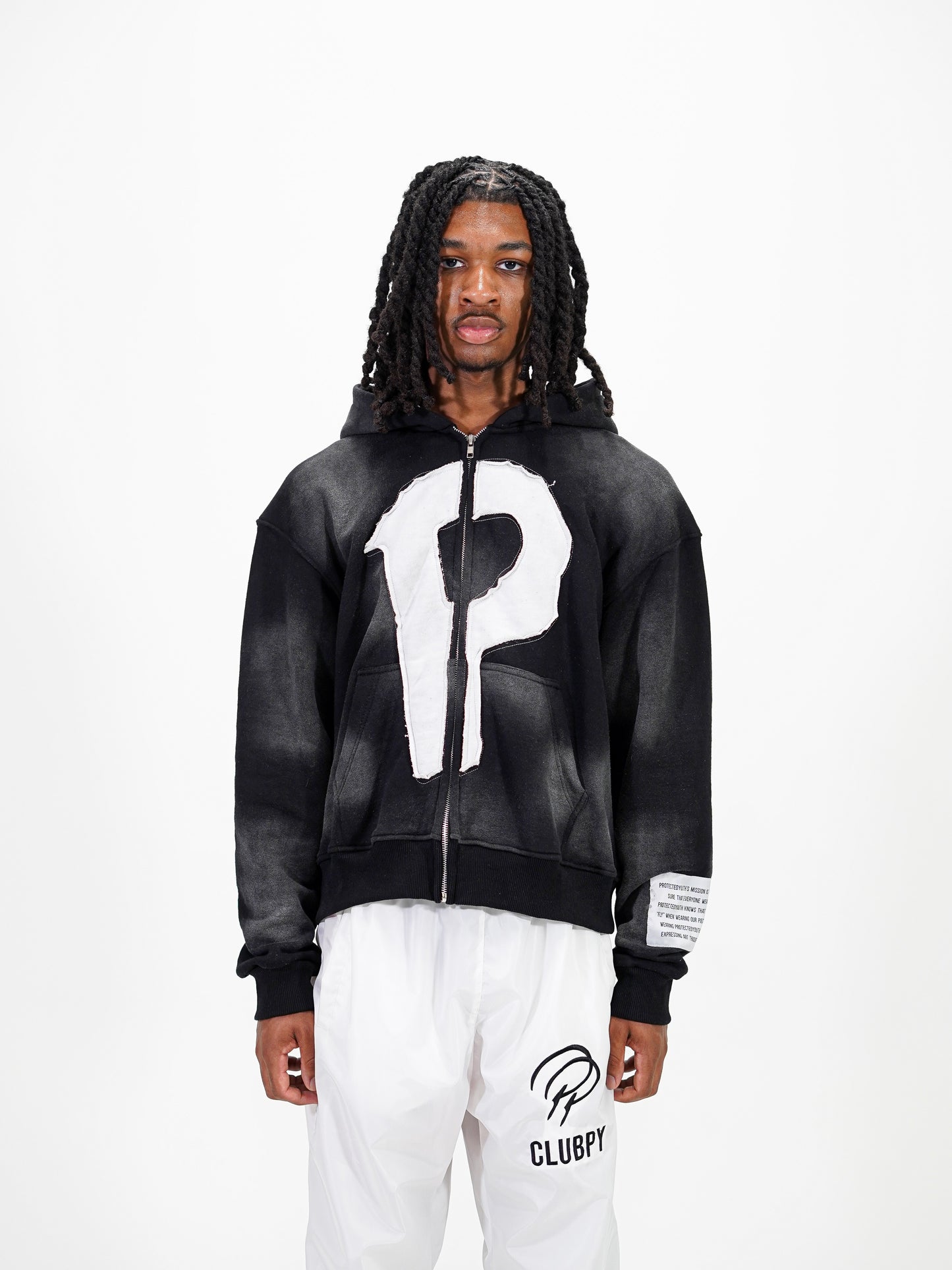 Monochrome Black Statement Zip-up