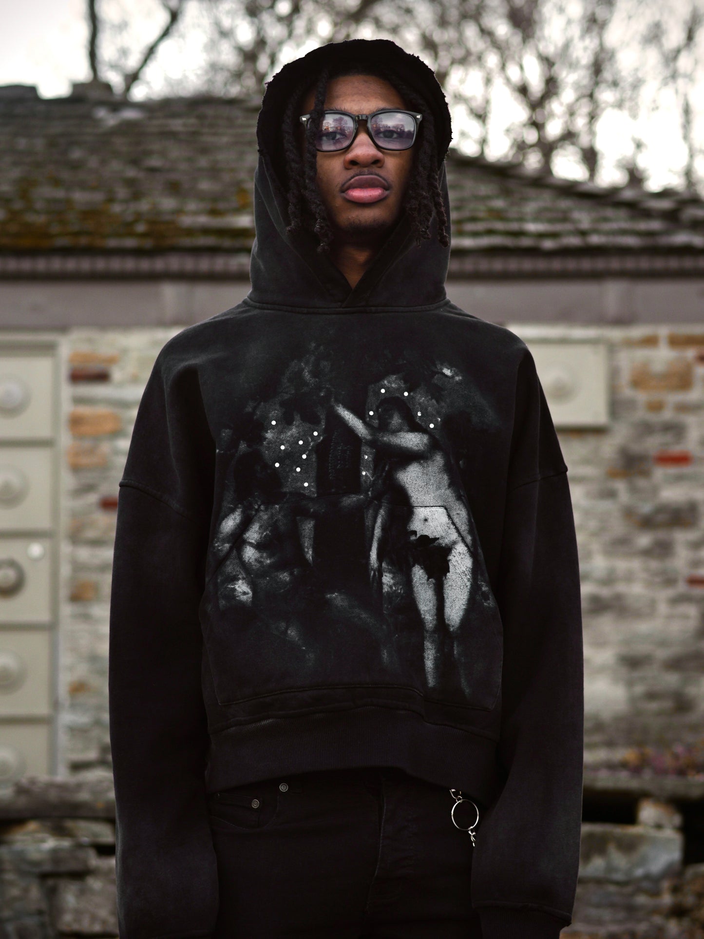 Coal Black Adam & Eve Hoodie