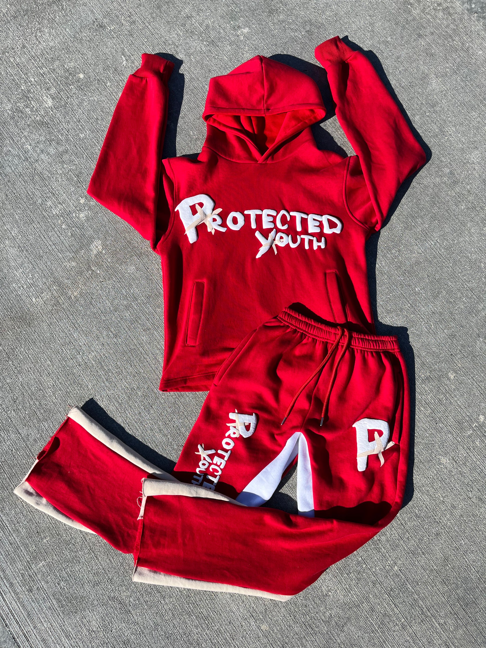 Protected Youth Flared Sweatsuit (Red)